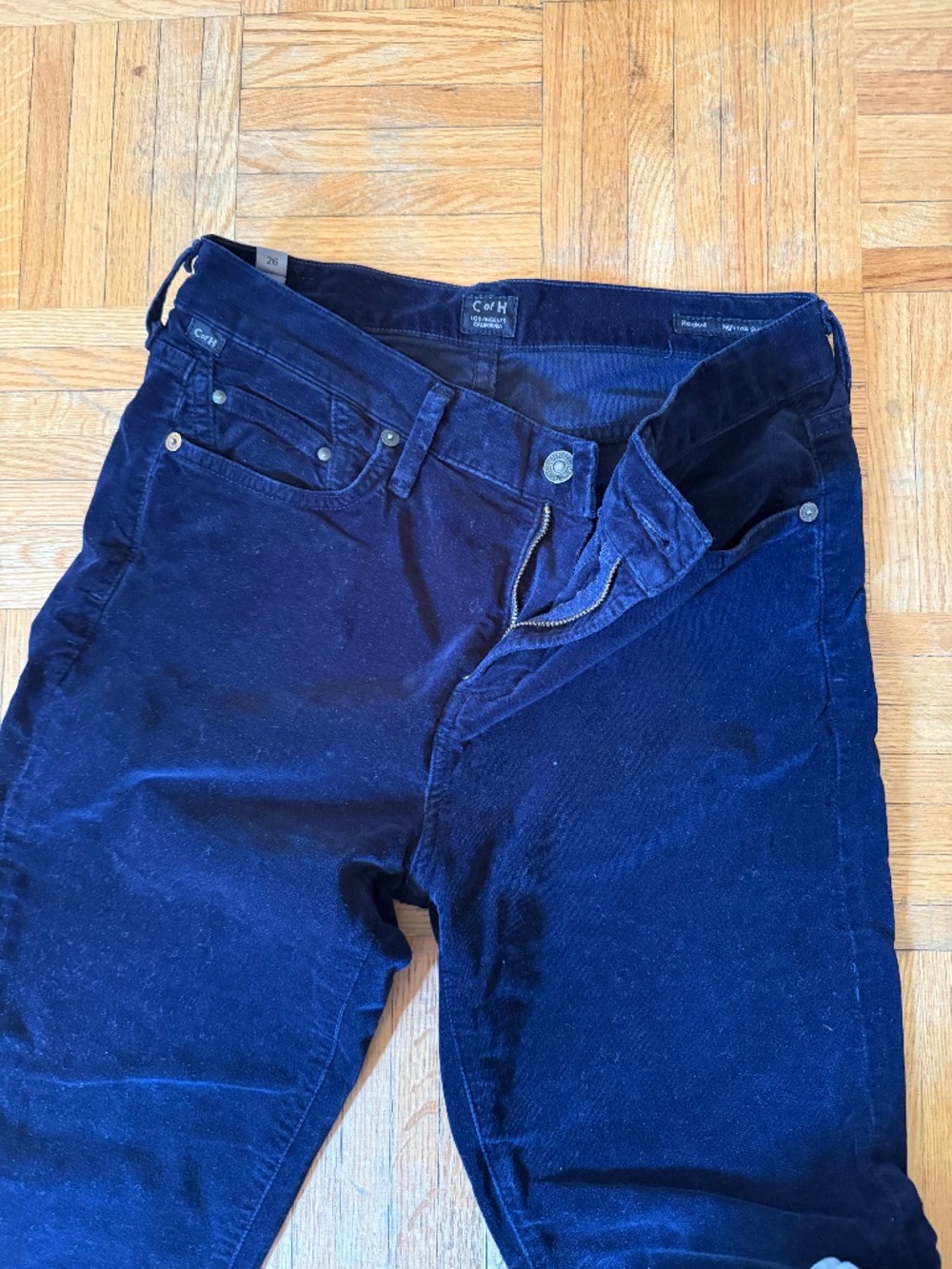 Citizen Of Humanity Blue Velvet Rocket High Rise Size 26